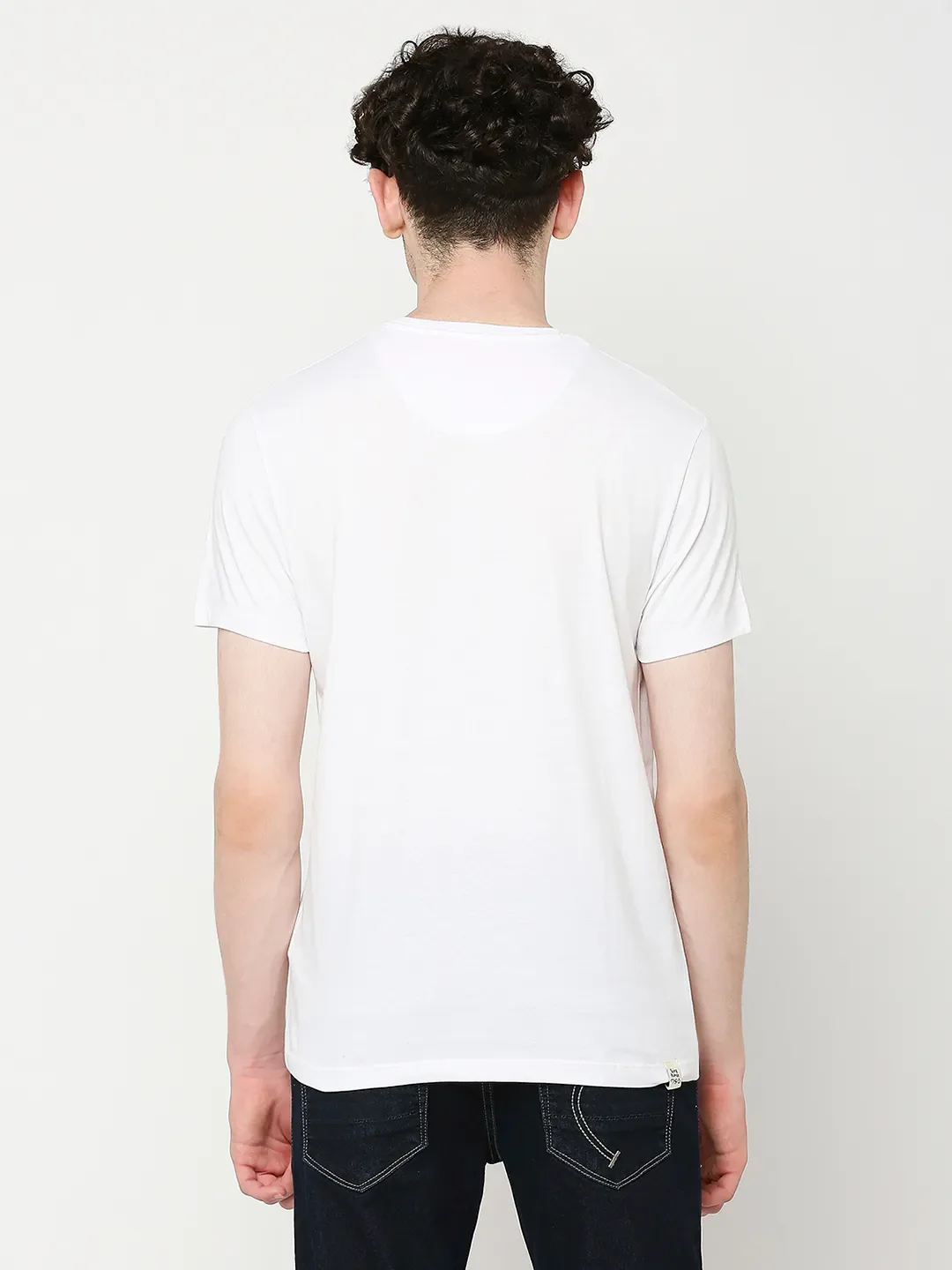 White Regular Fit Men's Short Sleeves T-Shirt by Being Human Clothing - Image 4