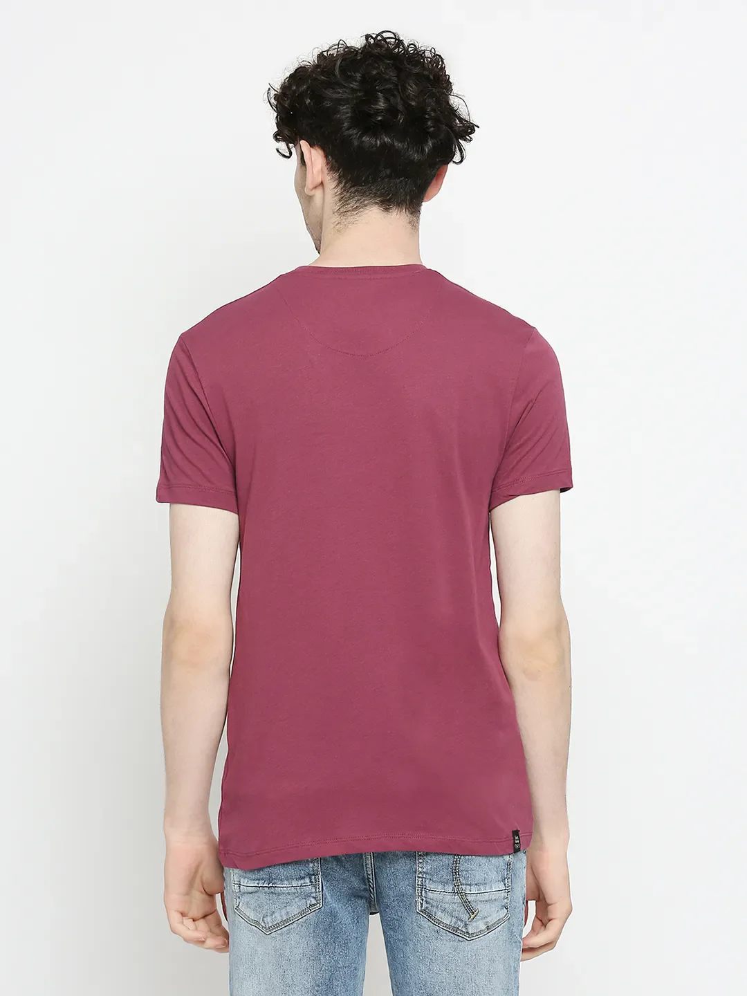 Wine Regular Fit Round Neck Men's T-Shirt by Being Human Clothing - Image 4