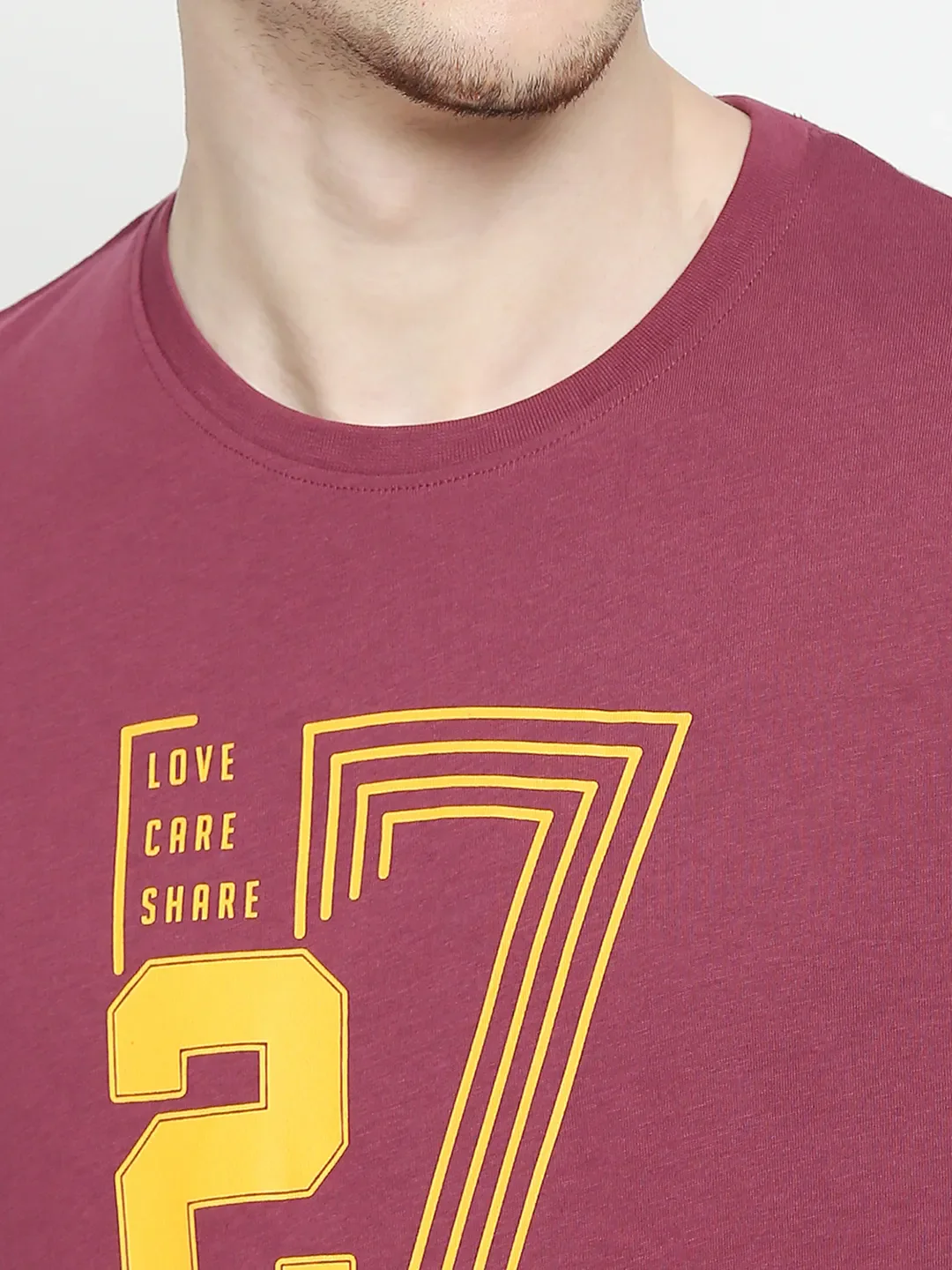 Wine Regular Fit Round Neck Men's T-Shirt by Being Human Clothing - Image 5