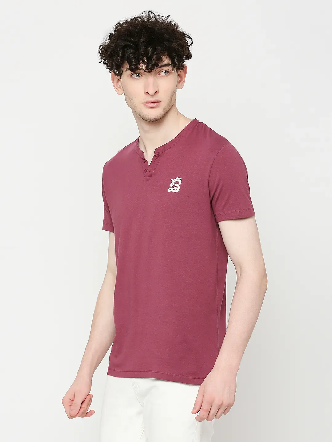 Wine Regular Fit Men's Short Sleeves T-Shirt by Being Human Clothing - Image 2
