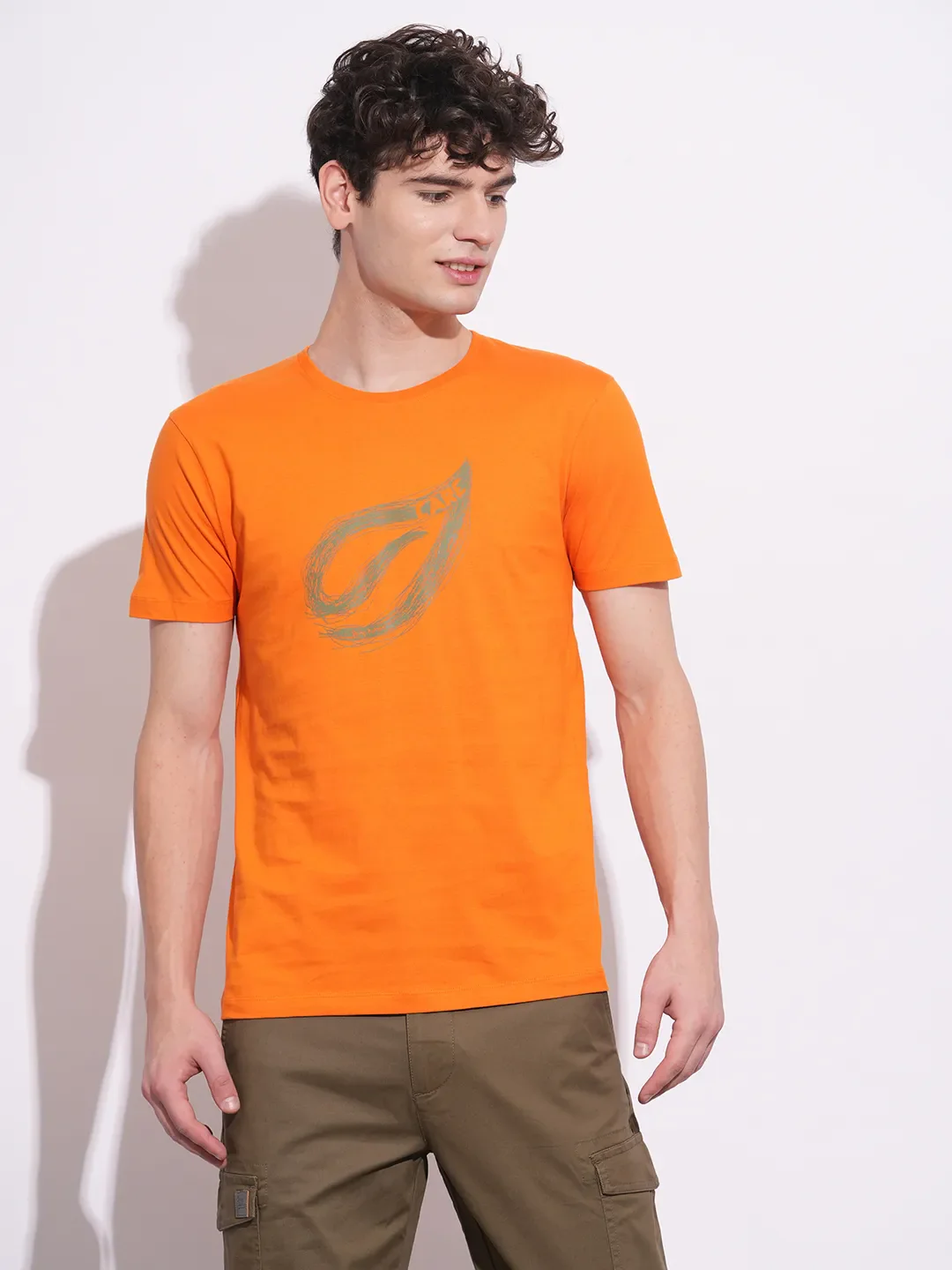Amber Slim Fit Round Neck Men's T-Shirt by Being Human Clothing