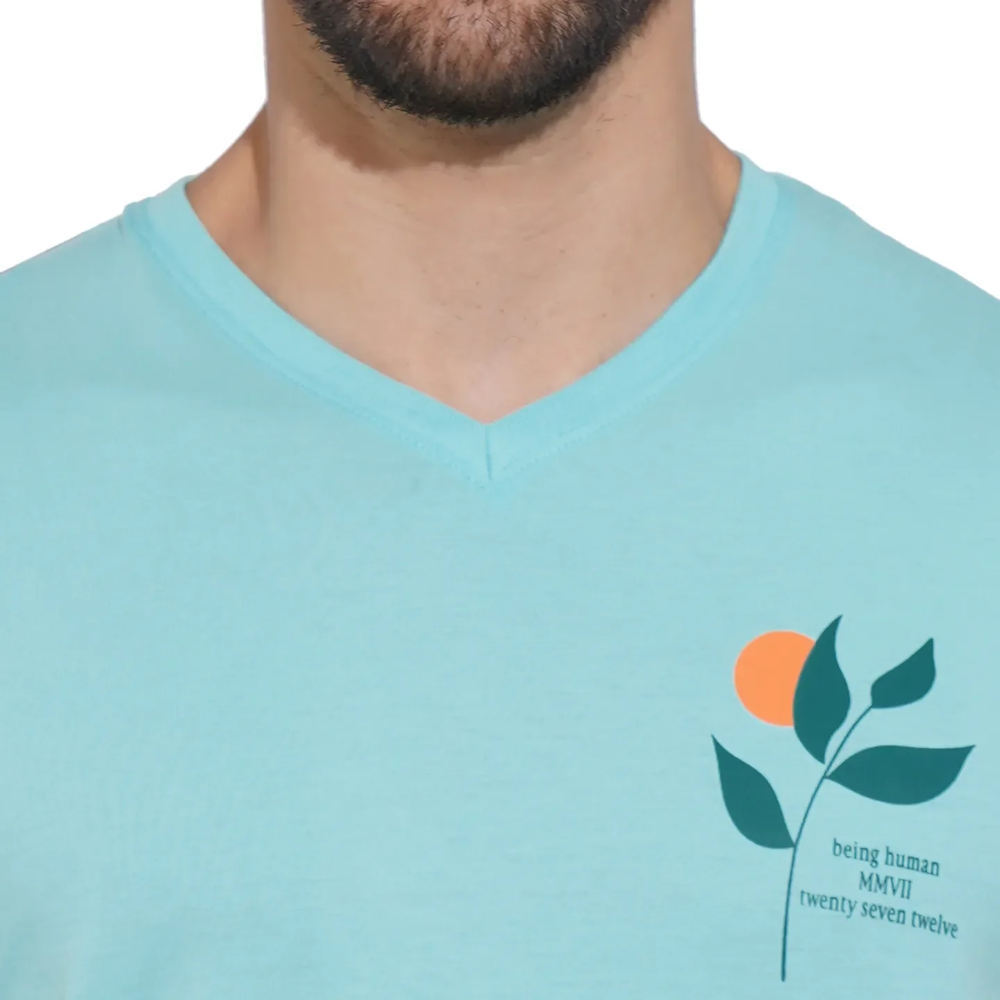 Aqua Regular Fit Round Neck Men's T-Shirt by Being Human Clothing - Image 5