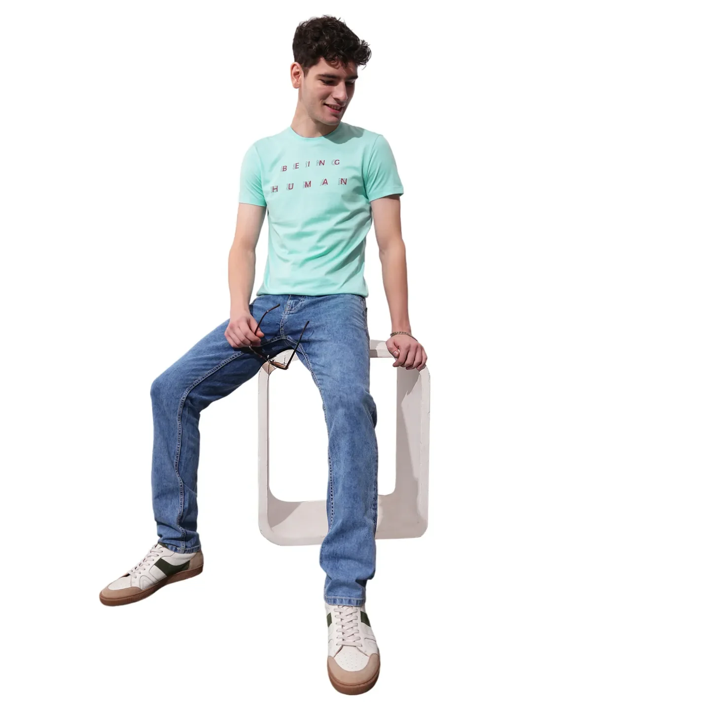 Aqua Regular Fit Men's Short Sleeves T-Shirt by Being Human Clothing - Image 4