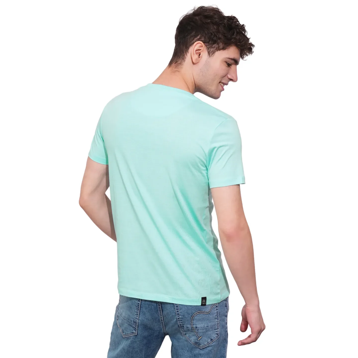 Aqua Regular Fit Round Neck Men's T-Shirt by Being Human Clothing - Image 3