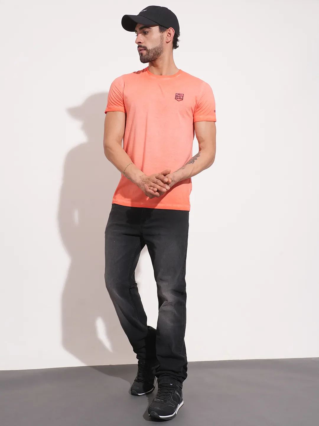 Coral Slim Straight Fit Men's Short Sleeves T-Shirt by Being Human Clothing - Image 2