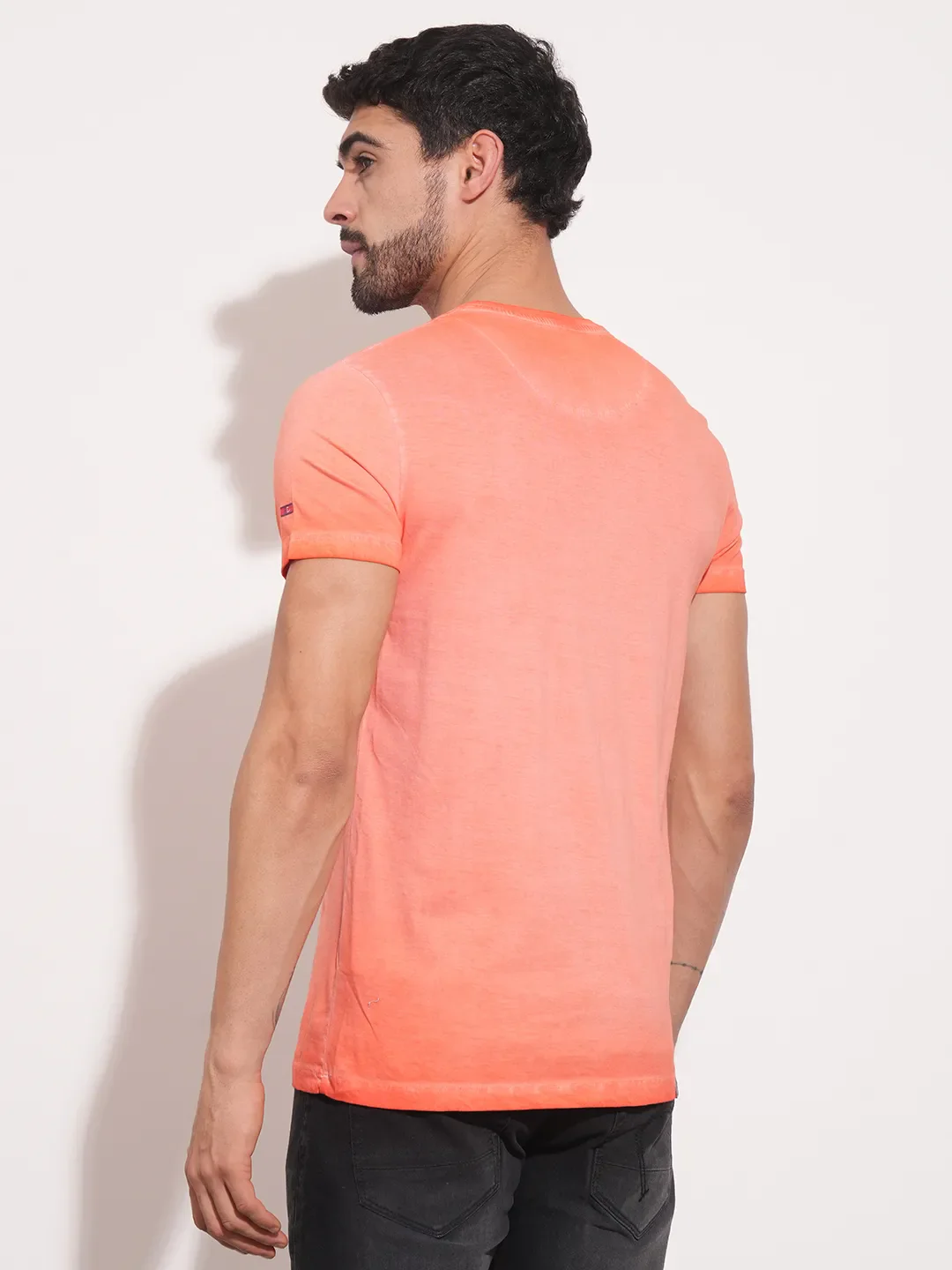 Coral Slim Straight Fit Men's Short Sleeves T-Shirt by Being Human Clothing - Image 3