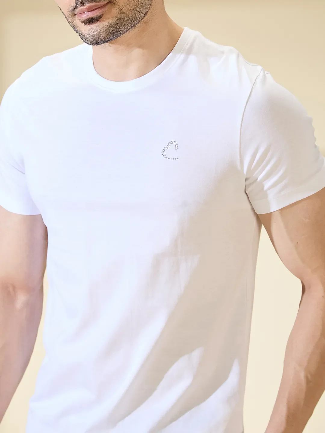 White Regular Fit Men's Short Sleeves T-Shirt by Being Human Clothing - Image 5