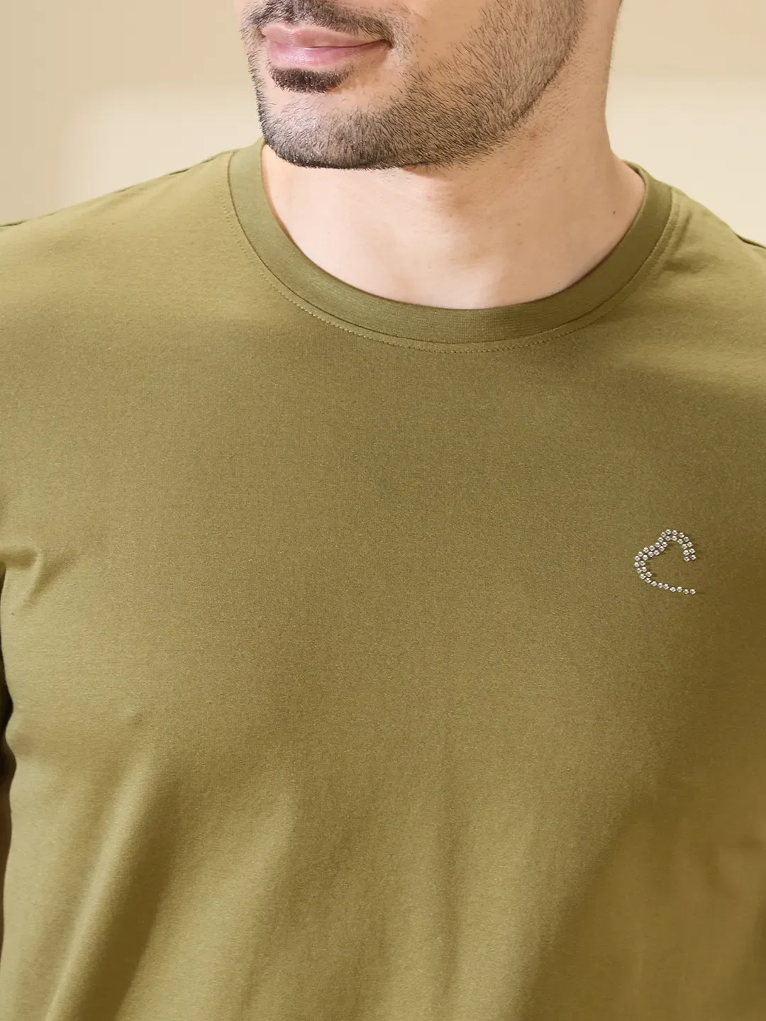 Olive Regular Fit Round Neck Men's T-Shirt by Being Human Clothing - Image 5
