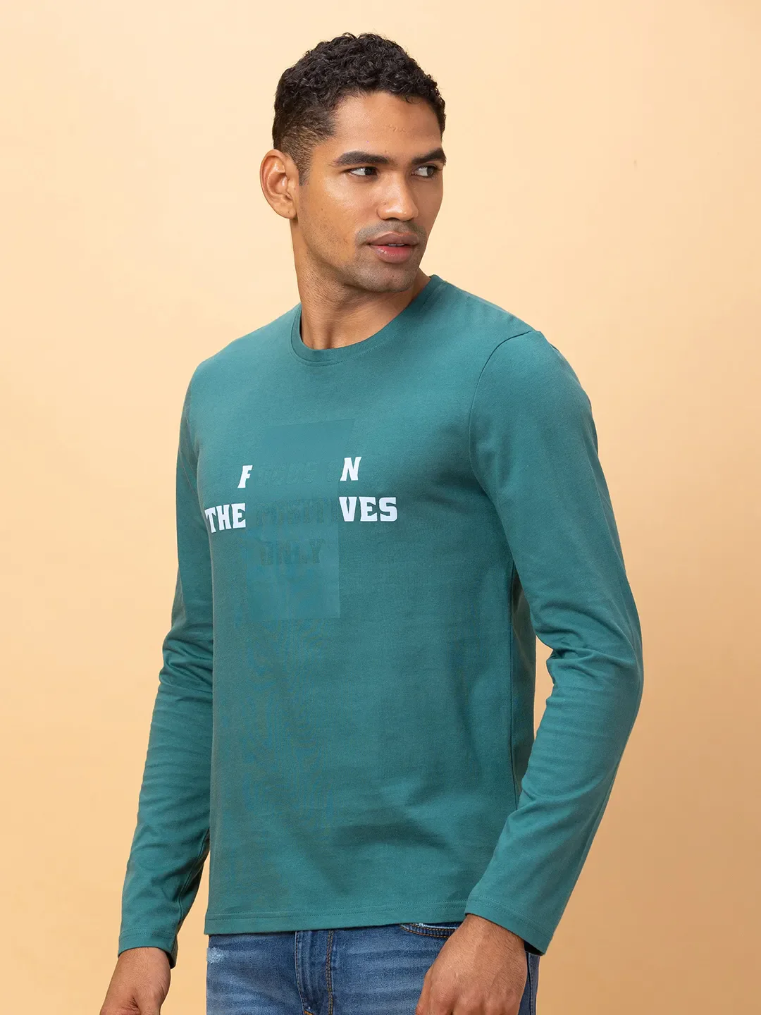 Black Slim Fit Round Neck Men's T-Shirt by Being Human Clothing - Image 4