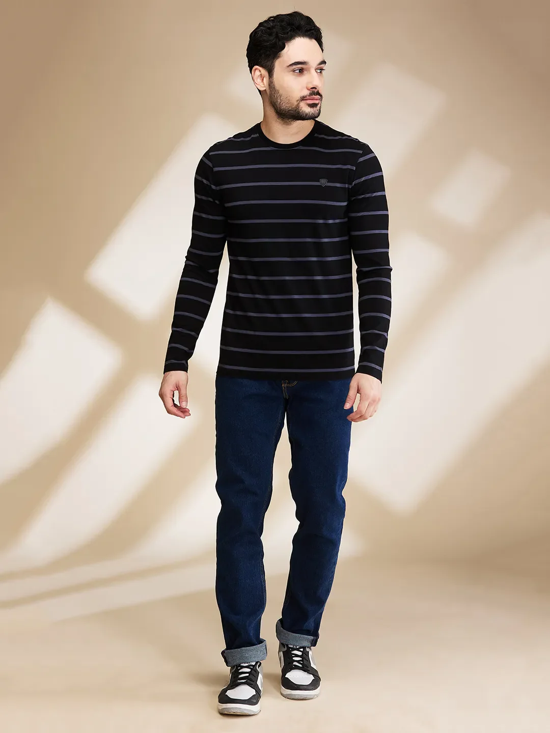 Black Regular Fit Round Neck Men's T-Shirt by Being Human Clothing - Image 2