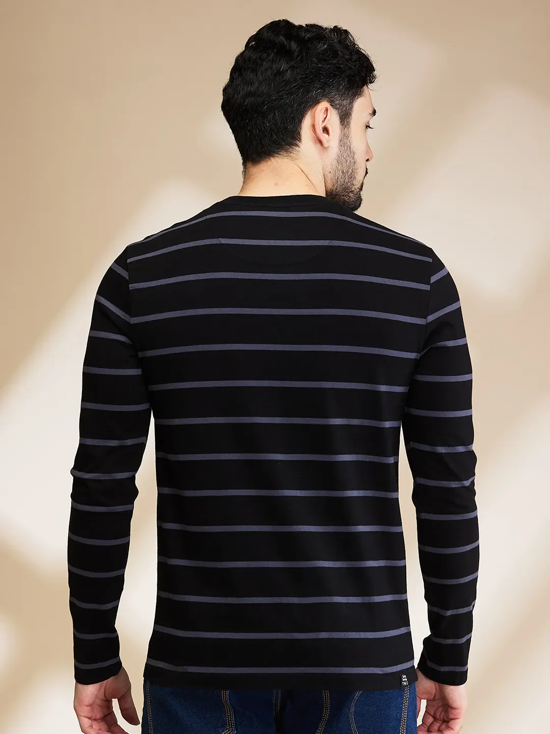 Black Regular Fit Round Neck Men's T-Shirt by Being Human Clothing - Image 3
