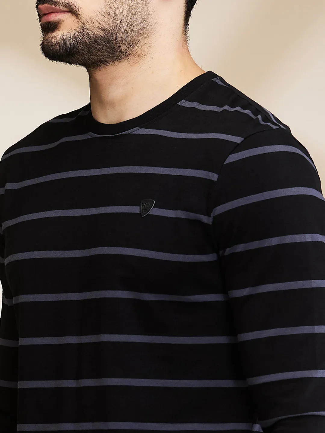Black Regular Fit Round Neck Men's T-Shirt by Being Human Clothing - Image 5