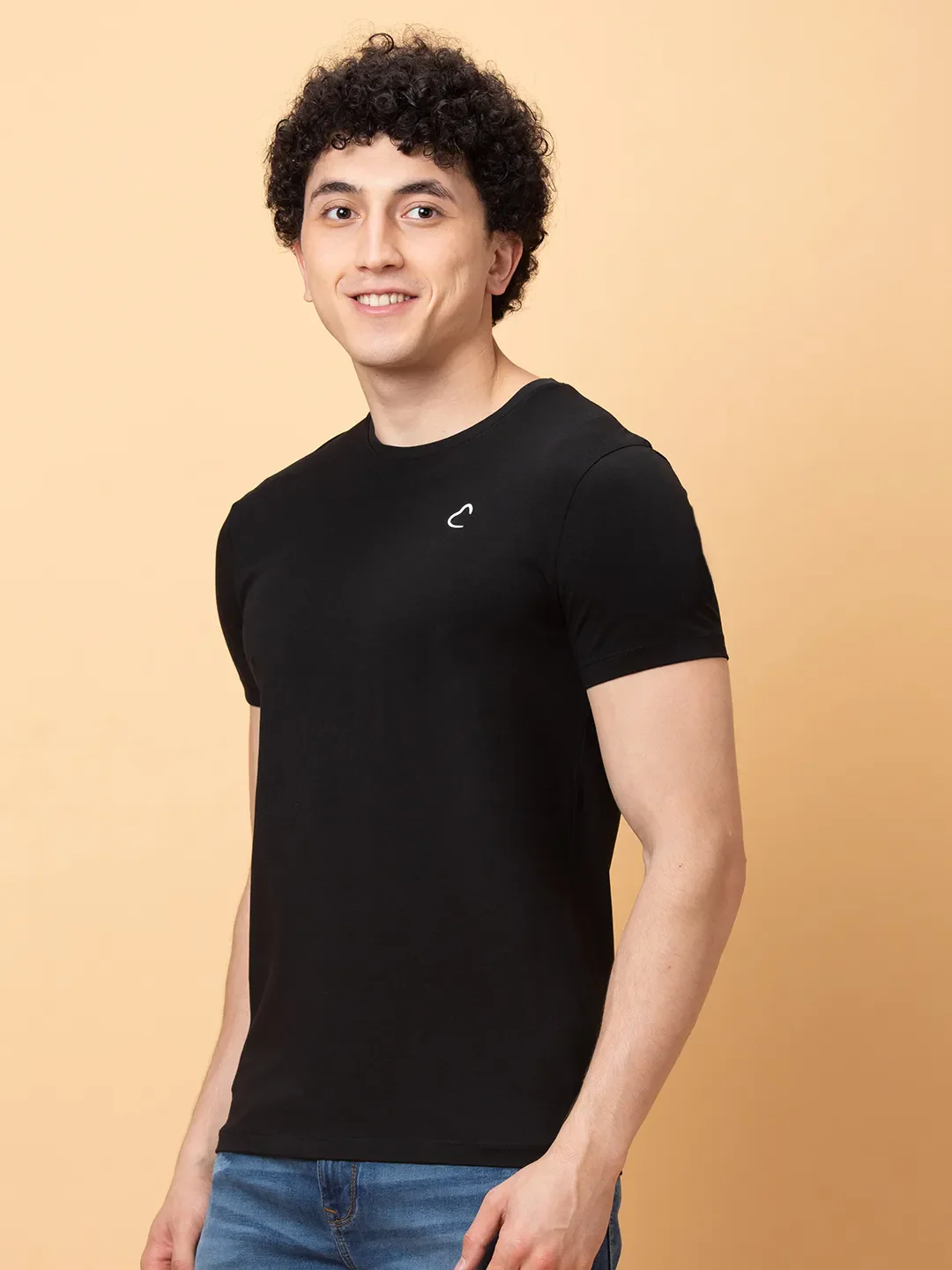 Black Regular Fit Round Neck Men's T-Shirt by Being Human Clothing - Image 4