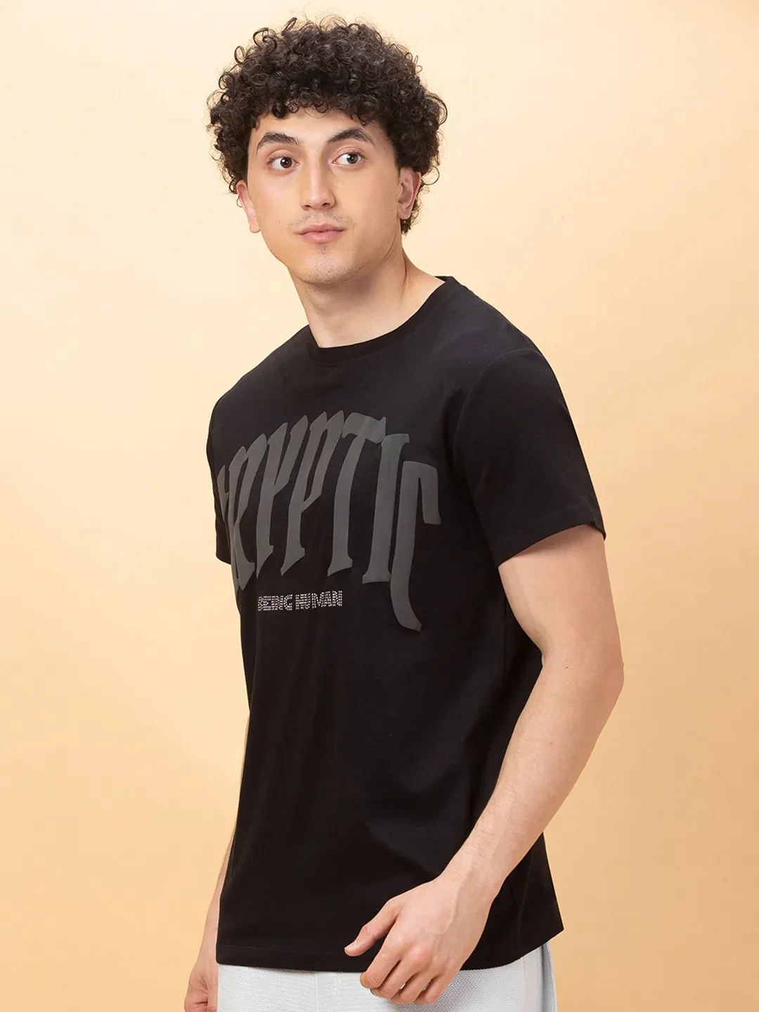 Black Regular Fit Men's Short Sleeves T-Shirt by Being Human Clothing - Image 4