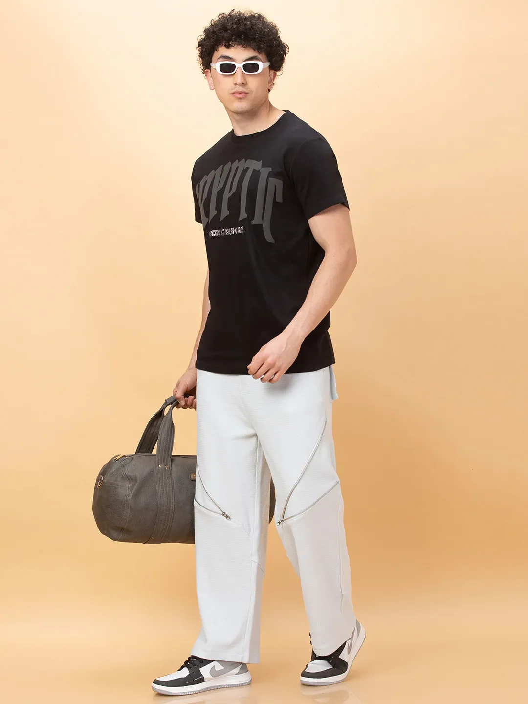 Black Regular Fit Men's Short Sleeves T-Shirt by Being Human Clothing - Image 6