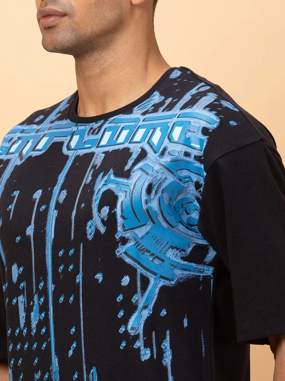 Black Regular Fit Men's Short Sleeves T-Shirt by Being Human Clothing - Image 5