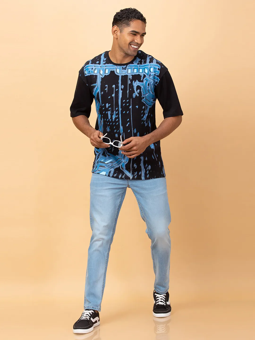 Black Regular Fit Men's Short Sleeves T-Shirt by Being Human Clothing - Image 6
