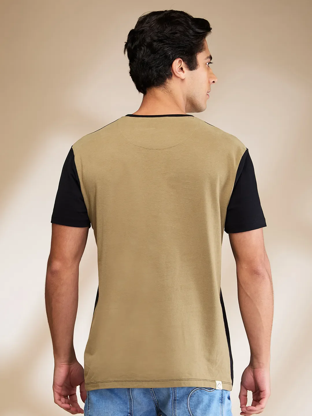 Black Regular Fit Men's Short Sleeves T-Shirt by Being Human Clothing - Image 3
