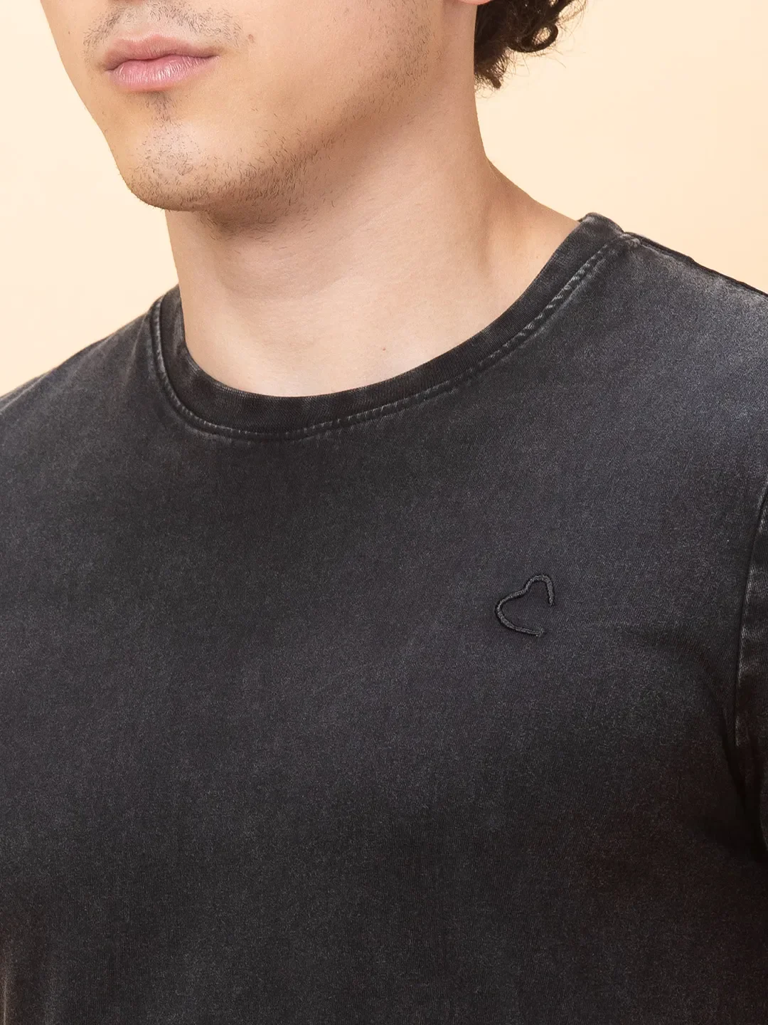 Black Regular Fit Round Neck Men's T-Shirt by Being Human Clothing - Image 5
