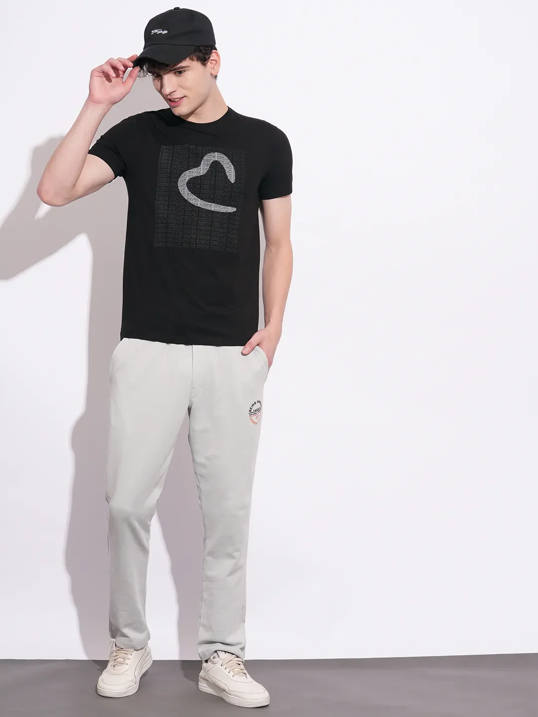 Black Slim Fit Round Neck Men's T-Shirt by Being Human Clothing - Image 4
