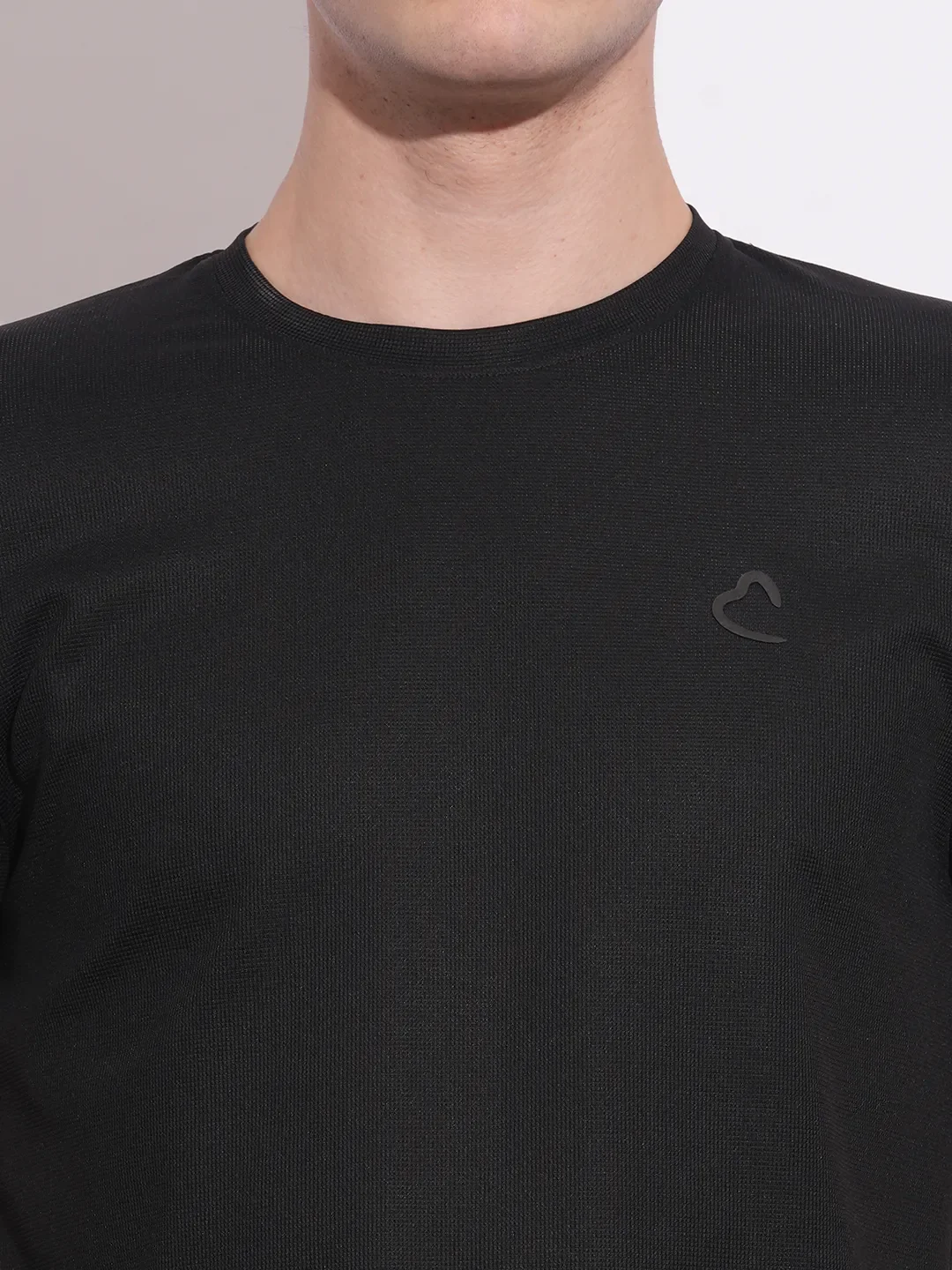 Black Slim Fit Round Neck Men's T-Shirt by Being Human Clothing - Image 5