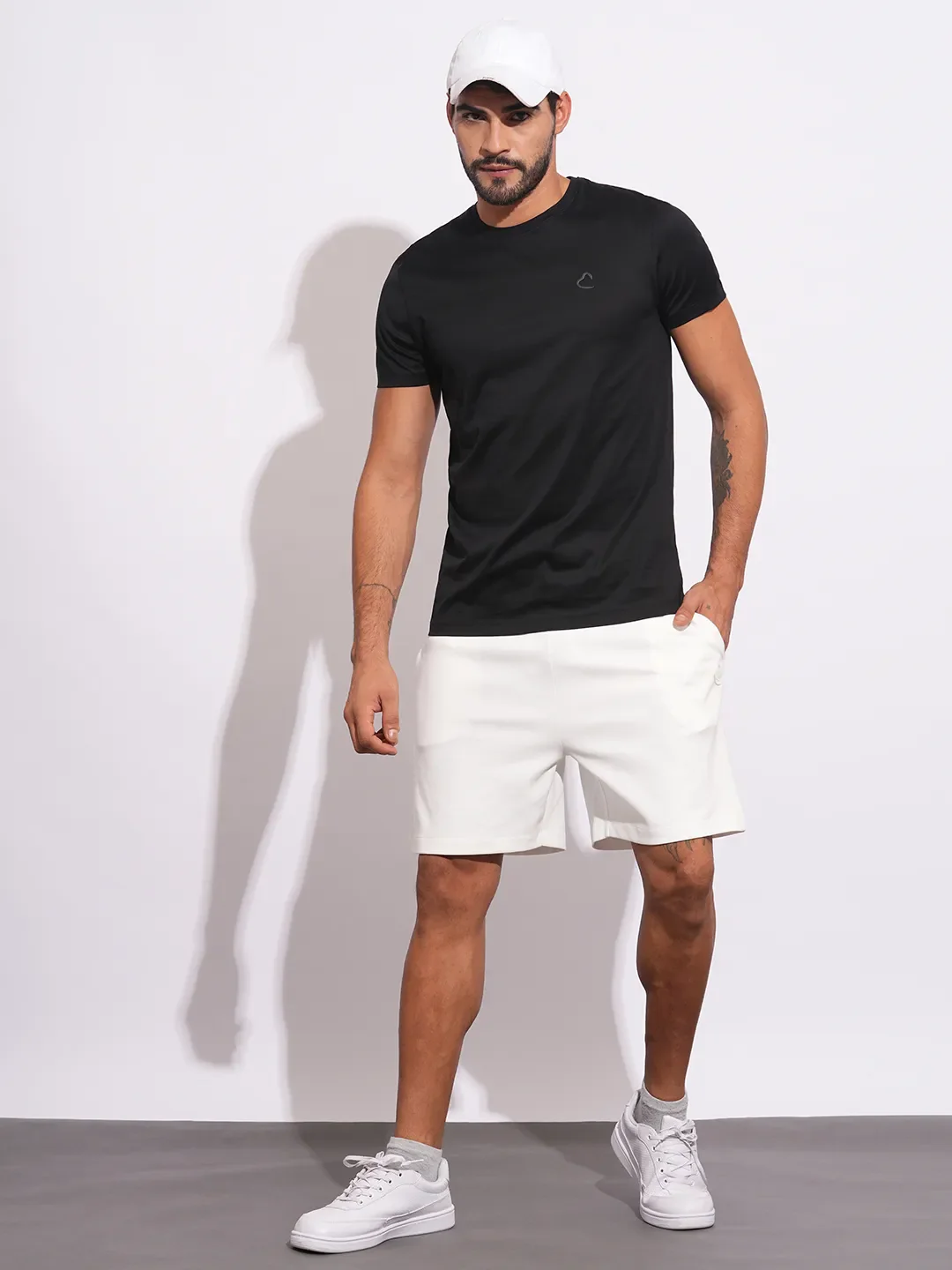 Black Slim Fit Round Neck Men's T-Shirt by Being Human Clothing - Image 4