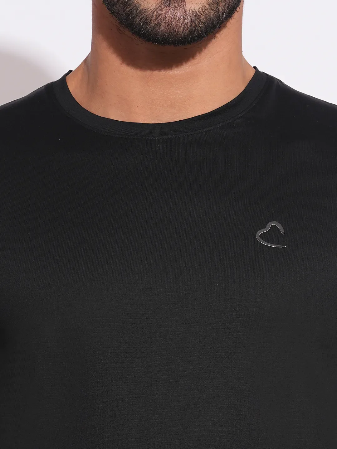 Black Slim Fit Round Neck Men's T-Shirt by Being Human Clothing - Image 5