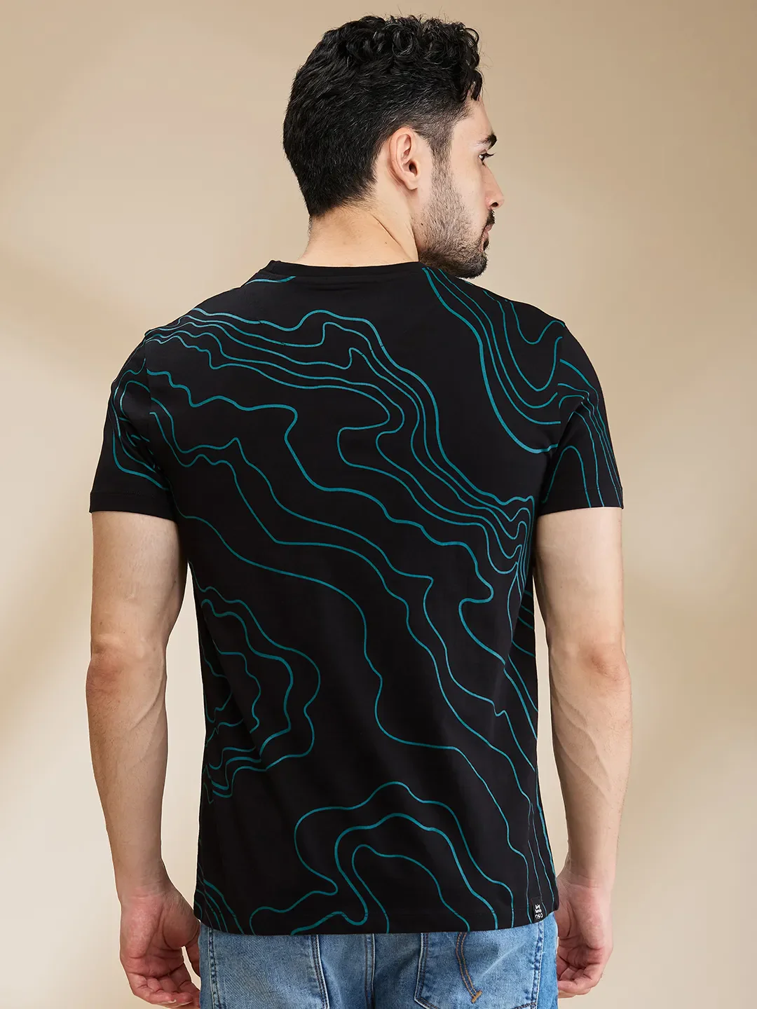 Black Regular Fit Men's Short Sleeves T-Shirt by Being Human Clothing - Image 3