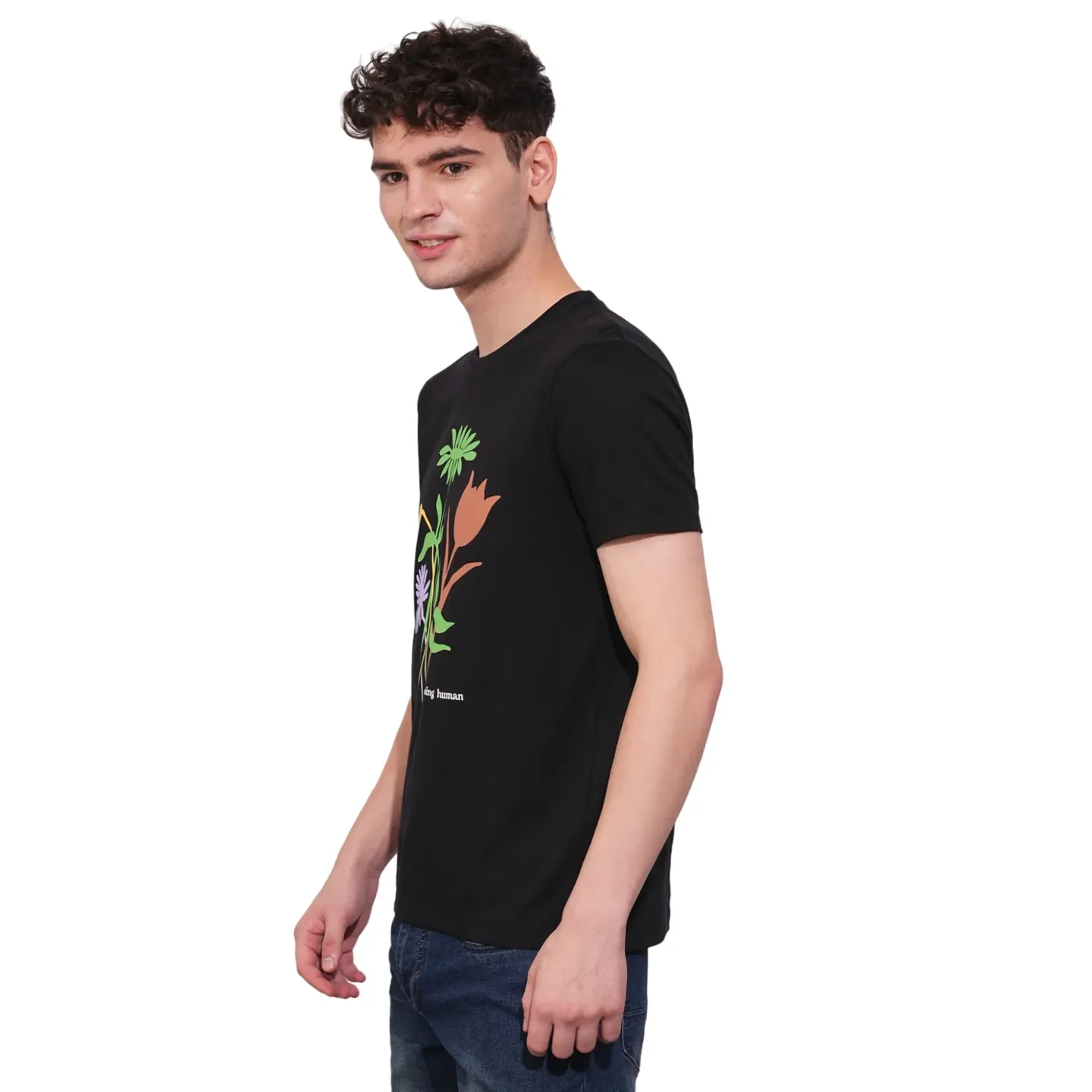 Black Regular Fit Men's Short Sleeves T-Shirt by Being Human Clothing - Image 2