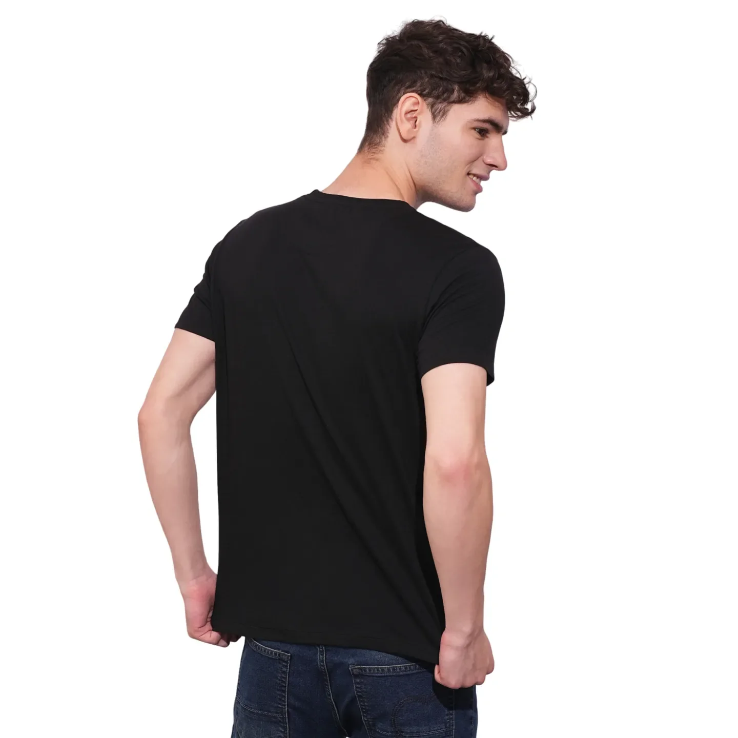Black Regular Fit Men's Short Sleeves T-Shirt by Being Human Clothing - Image 3