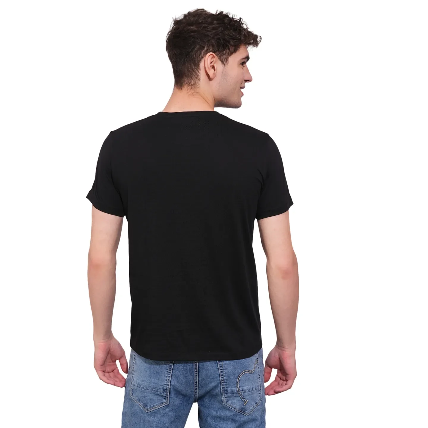 Black Regular Fit Men's Short Sleeves T-Shirt by Being Human Clothing - Image 3