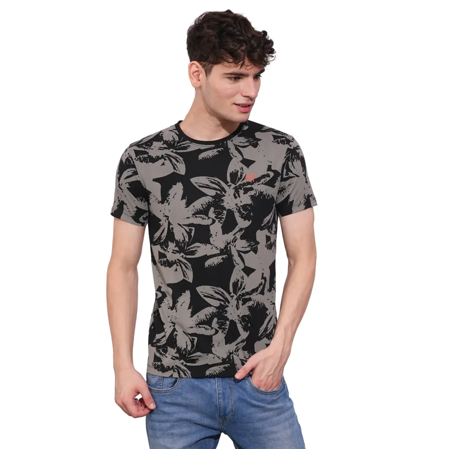 Black Regular Fit Men's Short Sleeves T-Shirt by Being Human Clothing
