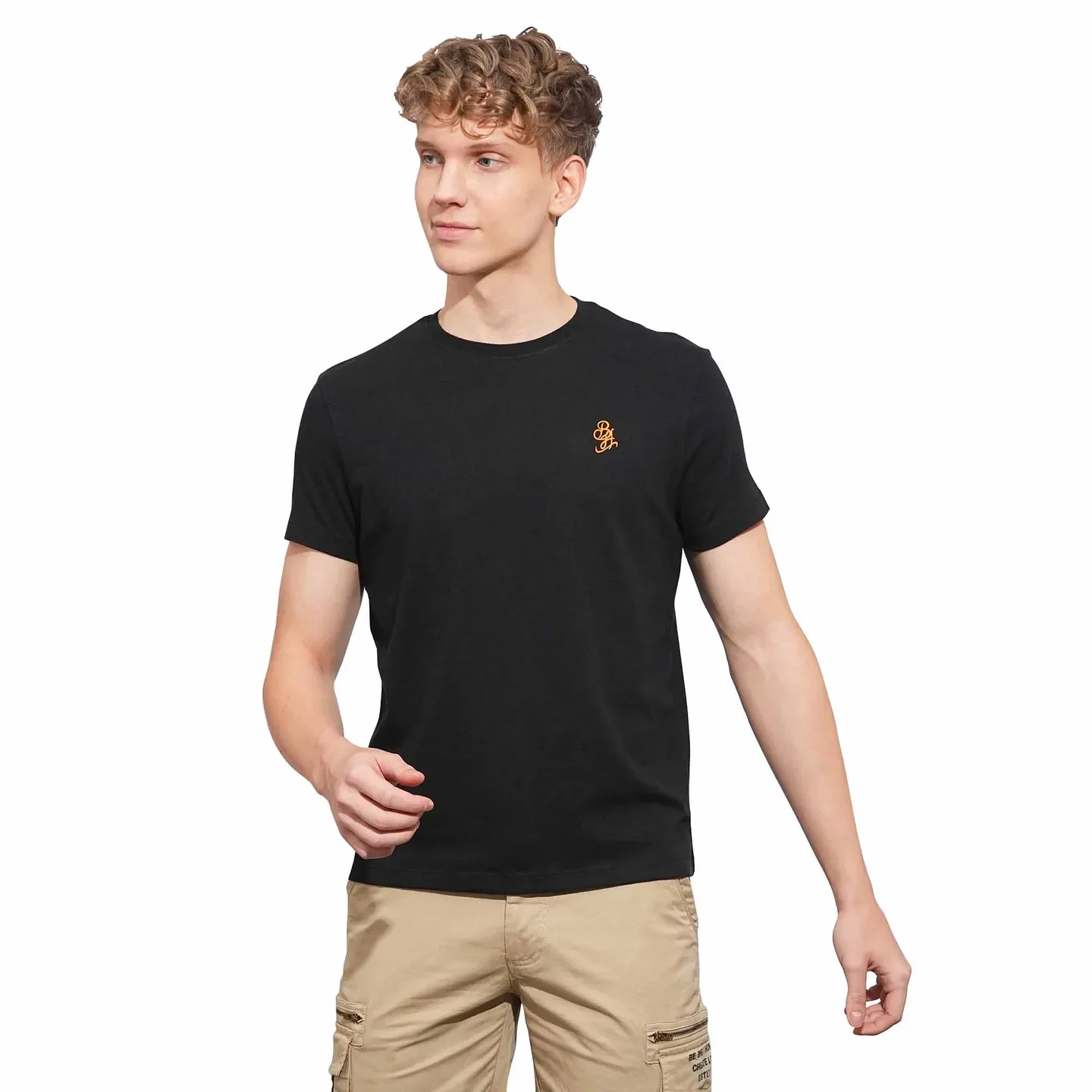 Black Regular Fit Men's Short Sleeves T-Shirt by Being Human Clothing