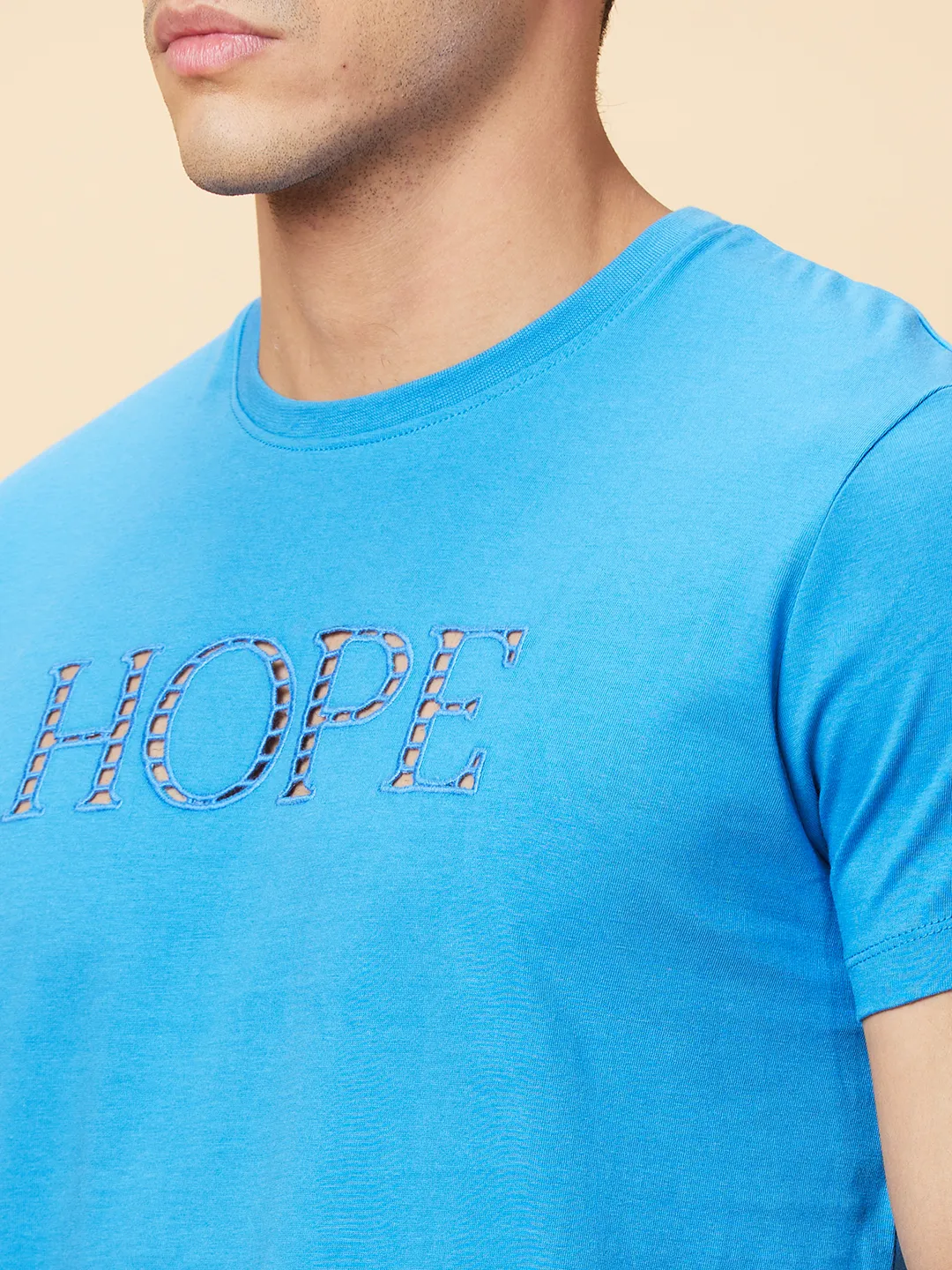 Blue Regular Fit Round Neck Men's T-Shirt by Being Human Clothing - Image 5