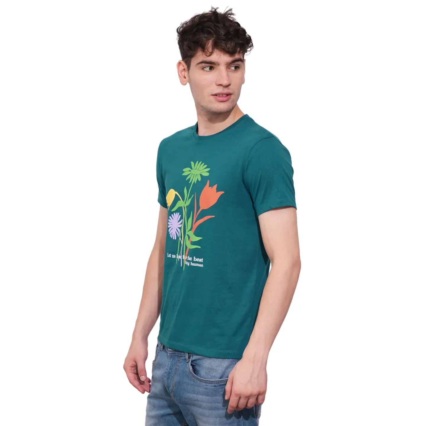 Blue Regular Fit Men's Short Sleeves T-Shirt by Being Human Clothing - Image 2
