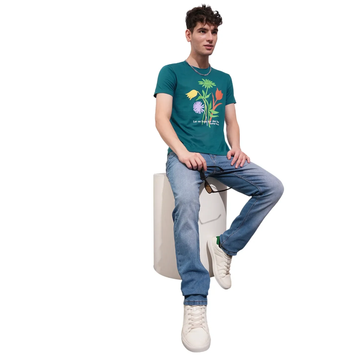 Blue Regular Fit Men's Short Sleeves T-Shirt by Being Human Clothing - Image 4