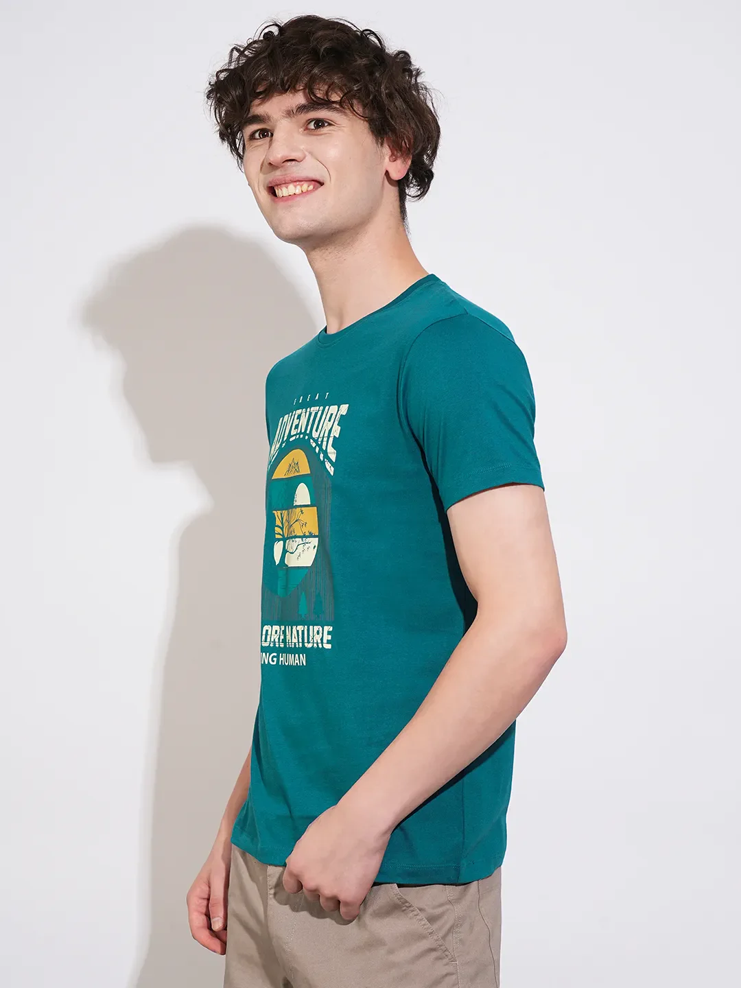 Blue Regular Fit Men's Short Sleeves T-Shirt by Being Human Clothing - Image 2
