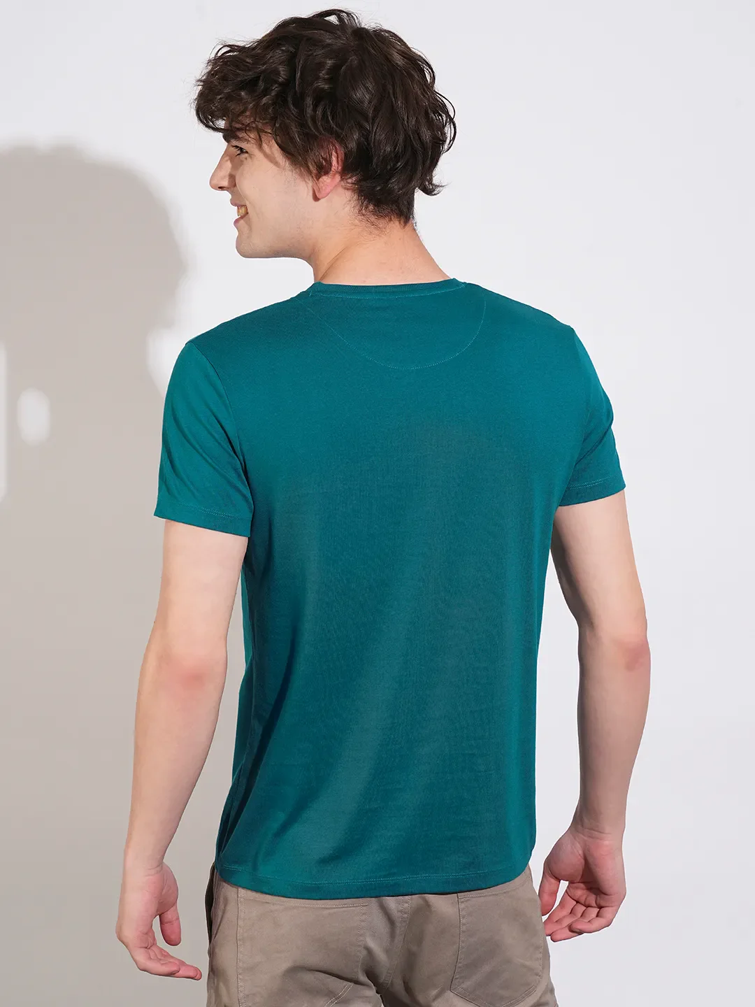 Blue Regular Fit Men's Short Sleeves T-Shirt by Being Human Clothing - Image 3