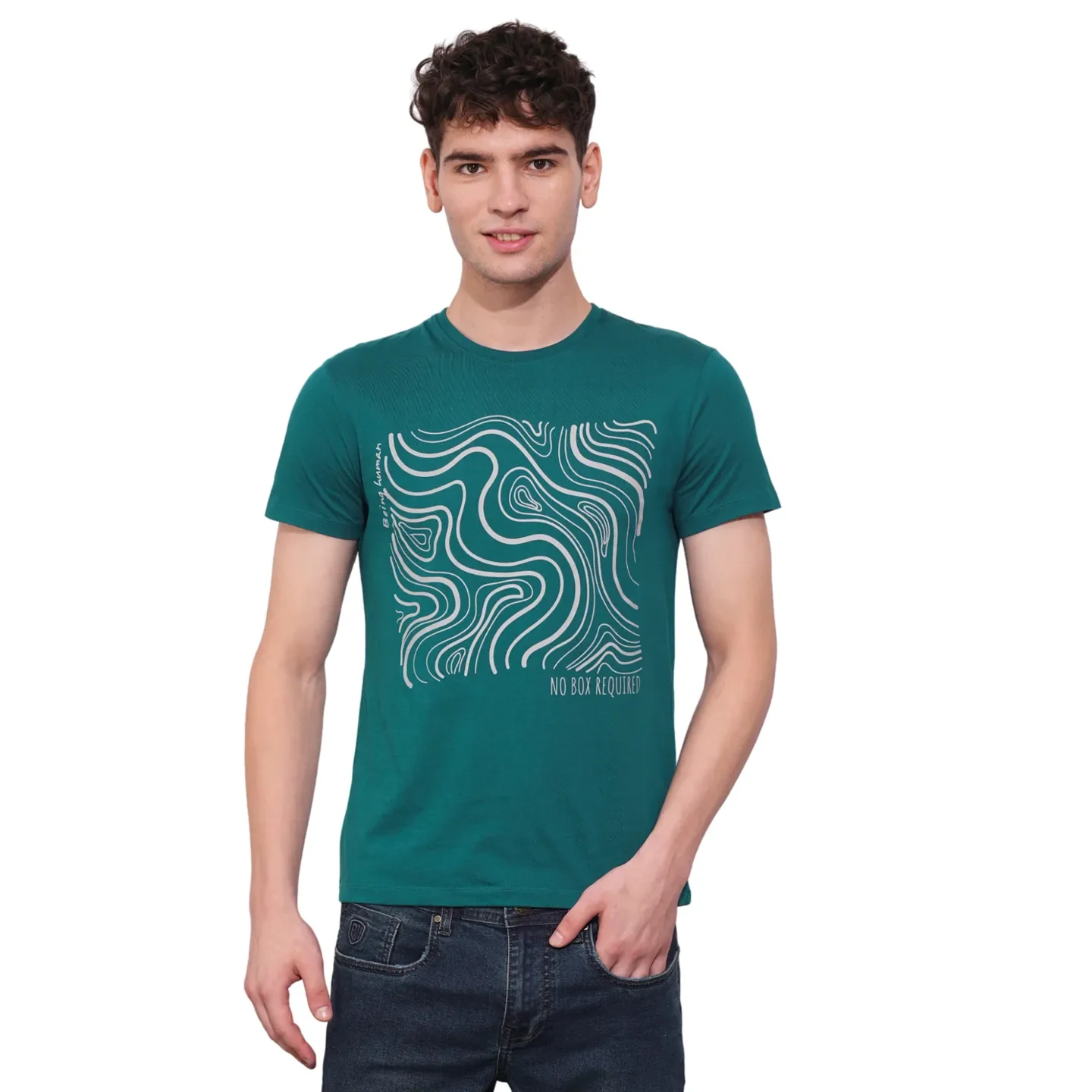 Blue Regular Fit Men's Short Sleeves T-Shirt by Being Human Clothing