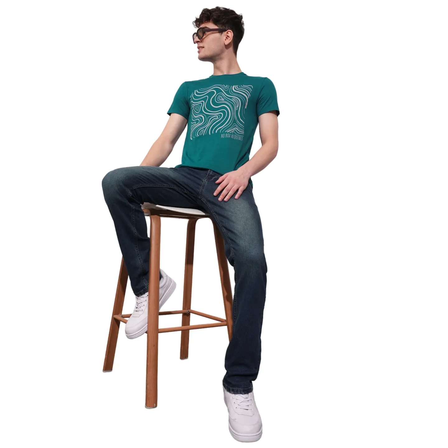 Blue Regular Fit Men's Short Sleeves T-Shirt by Being Human Clothing - Image 4