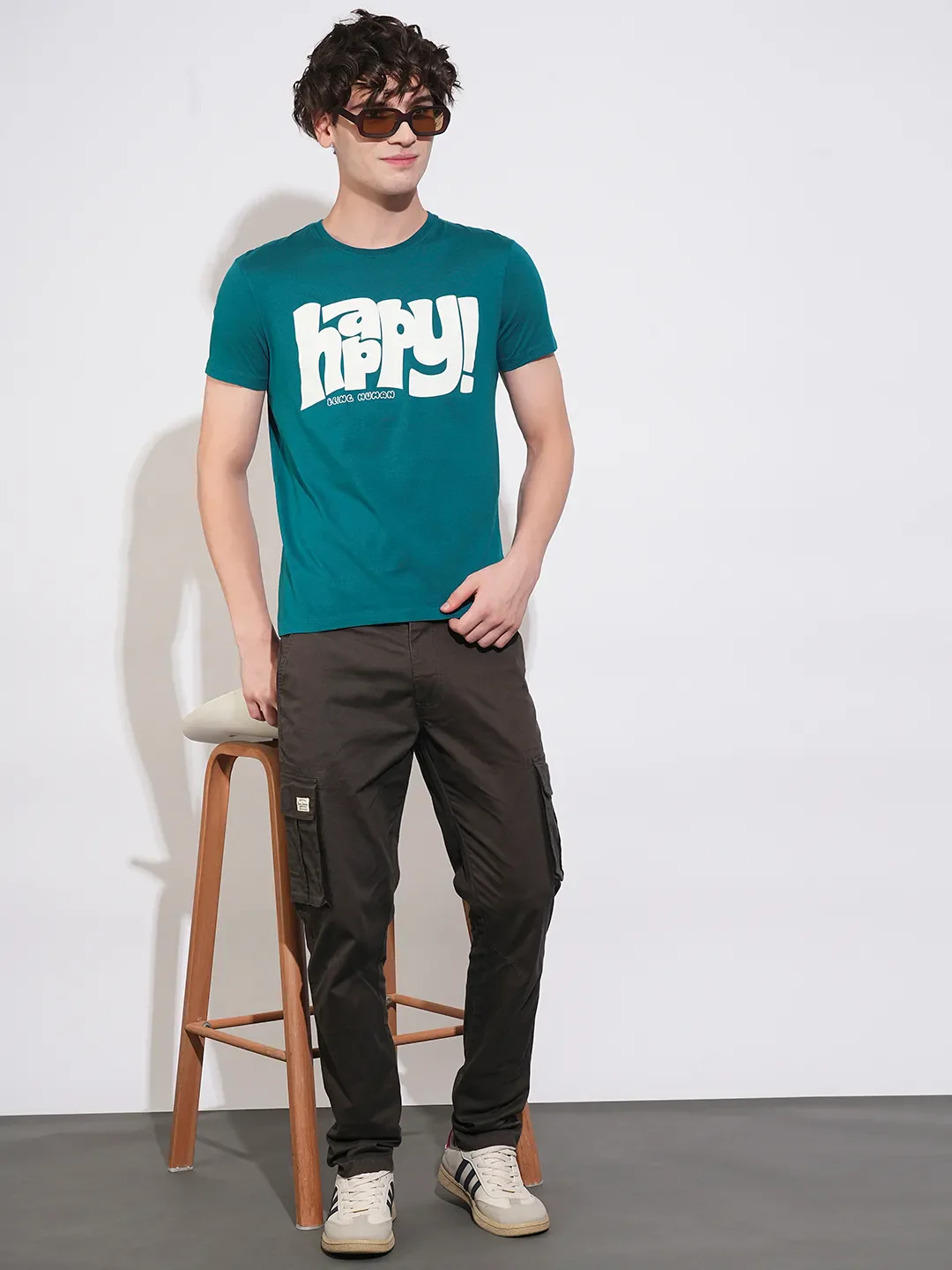 Blue Regular Fit Men's Short Sleeves T-Shirt by Being Human Clothing - Image 4