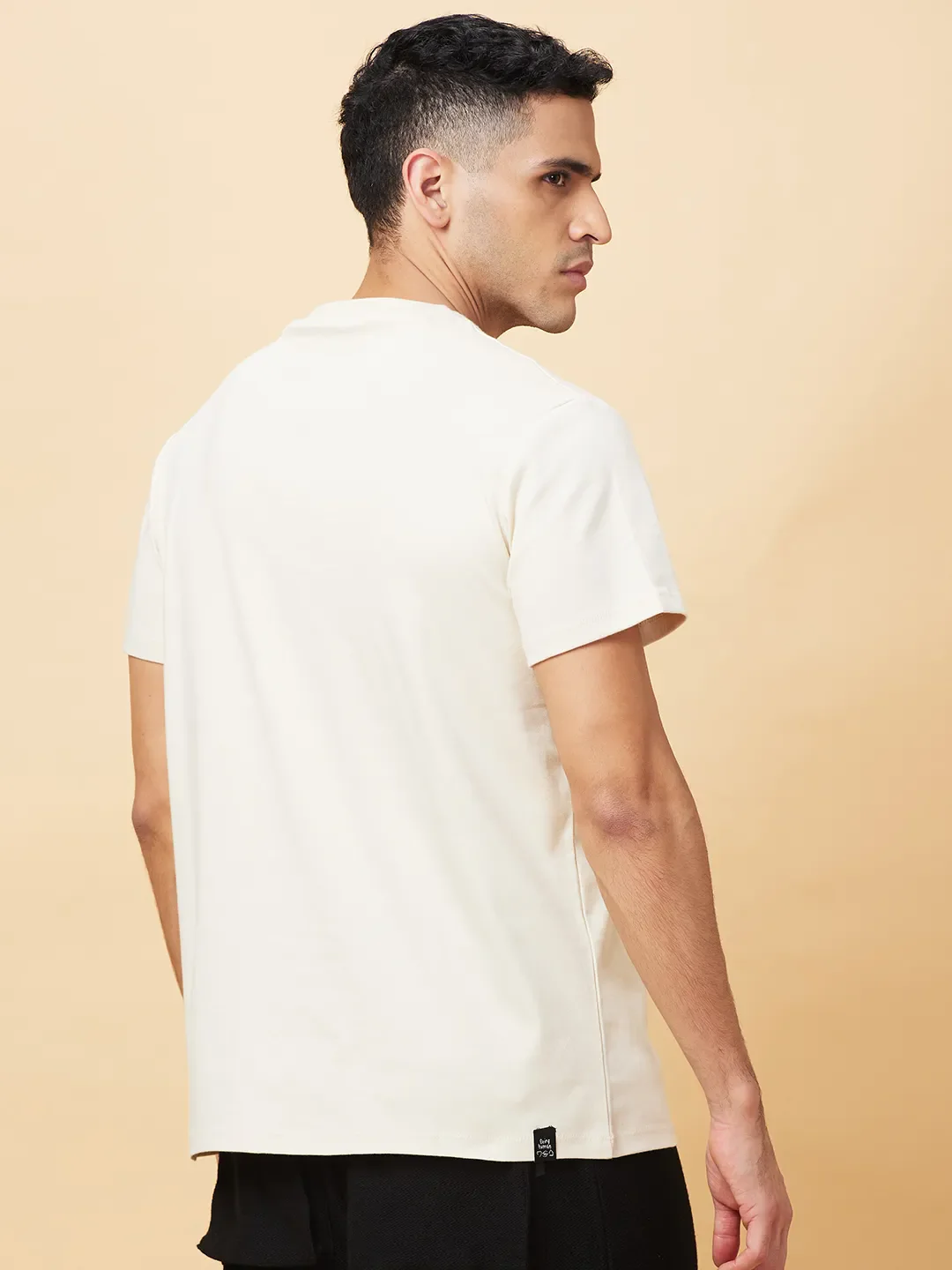 Chalk Regular Fit Round Neck Men's T-Shirt by Being Human Clothing - Image 3