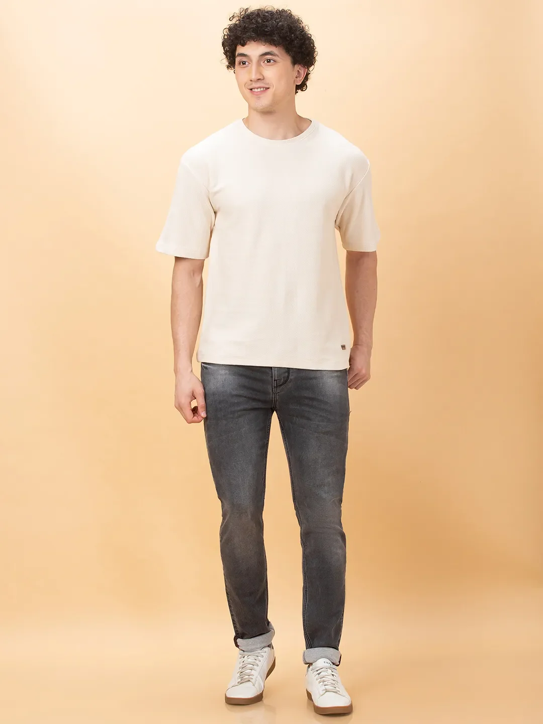 Chalk Easy Fit Round Neck Men's T-Shirt by Being Human Clothing - Image 2