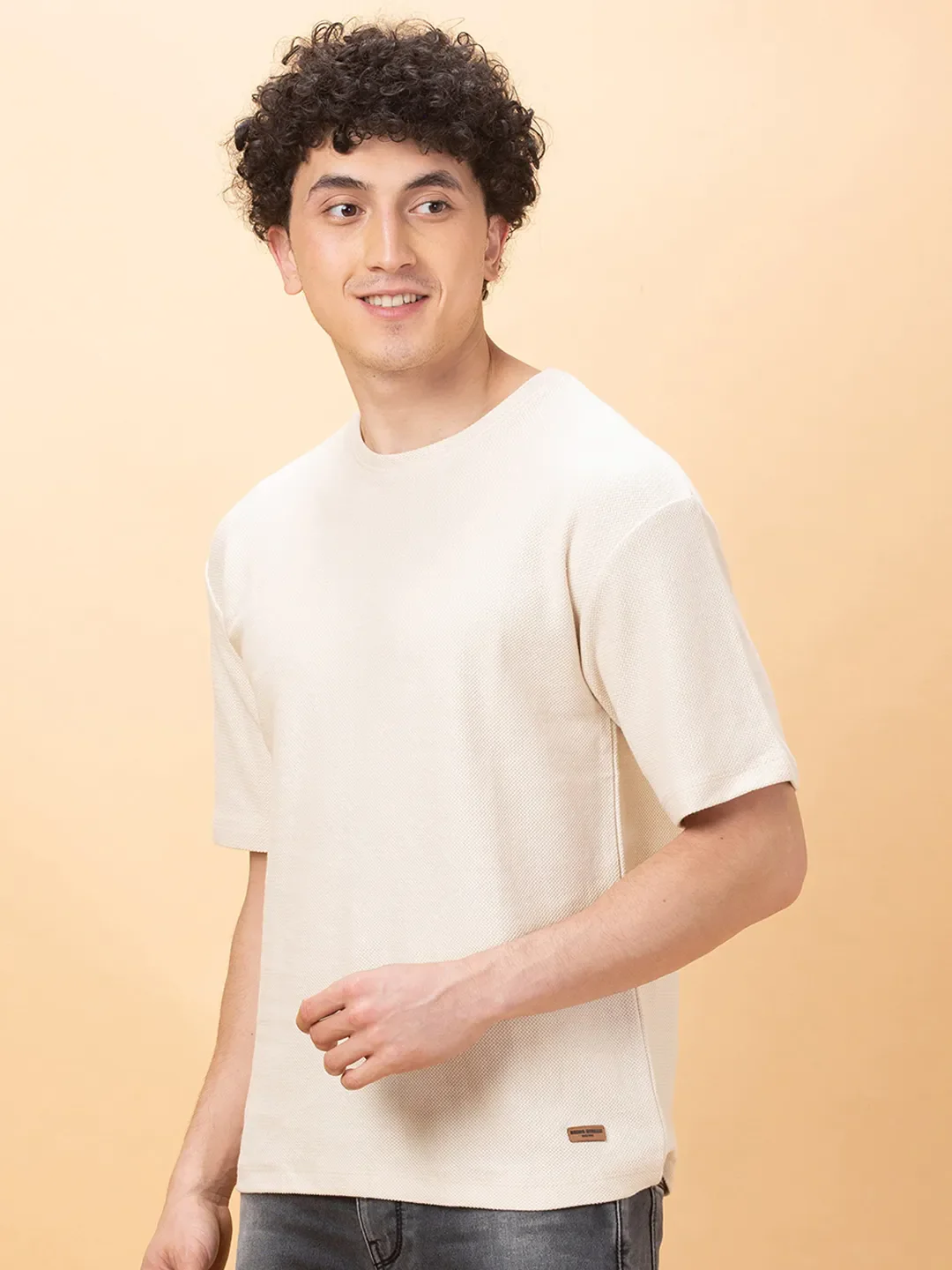 Chalk Easy Fit Round Neck Men's T-Shirt by Being Human Clothing - Image 4