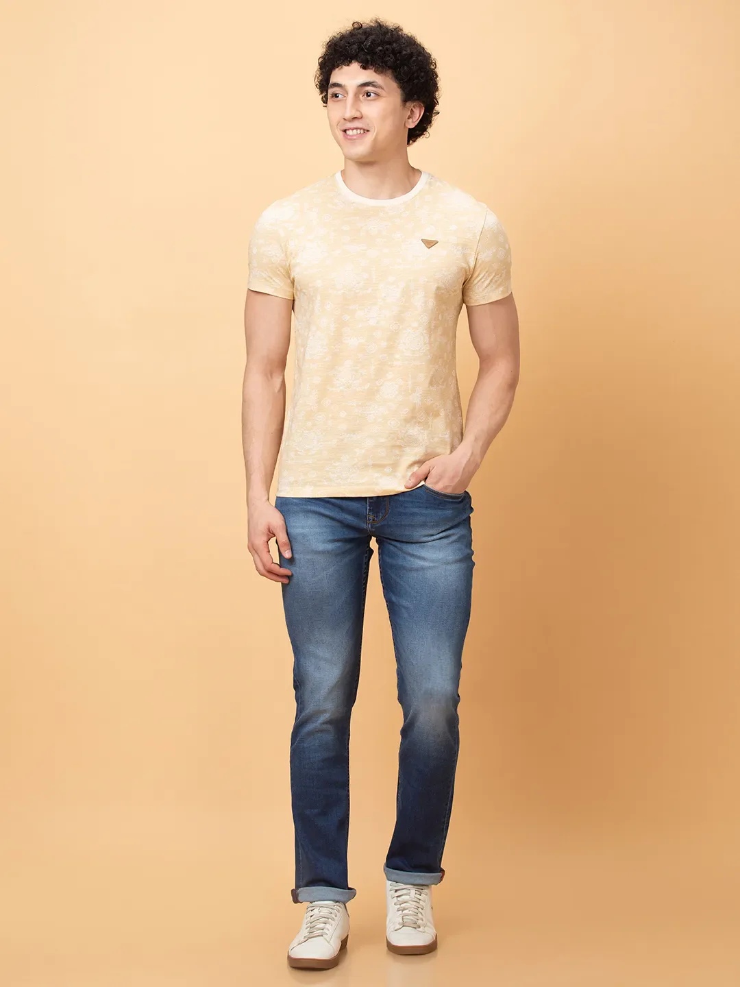 Chalk Regular Fit Round Neck Men's T-Shirt by Being Human Clothing - Image 2