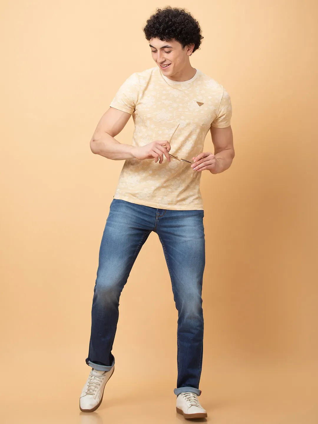 Chalk Regular Fit Round Neck Men's T-Shirt by Being Human Clothing - Image 6