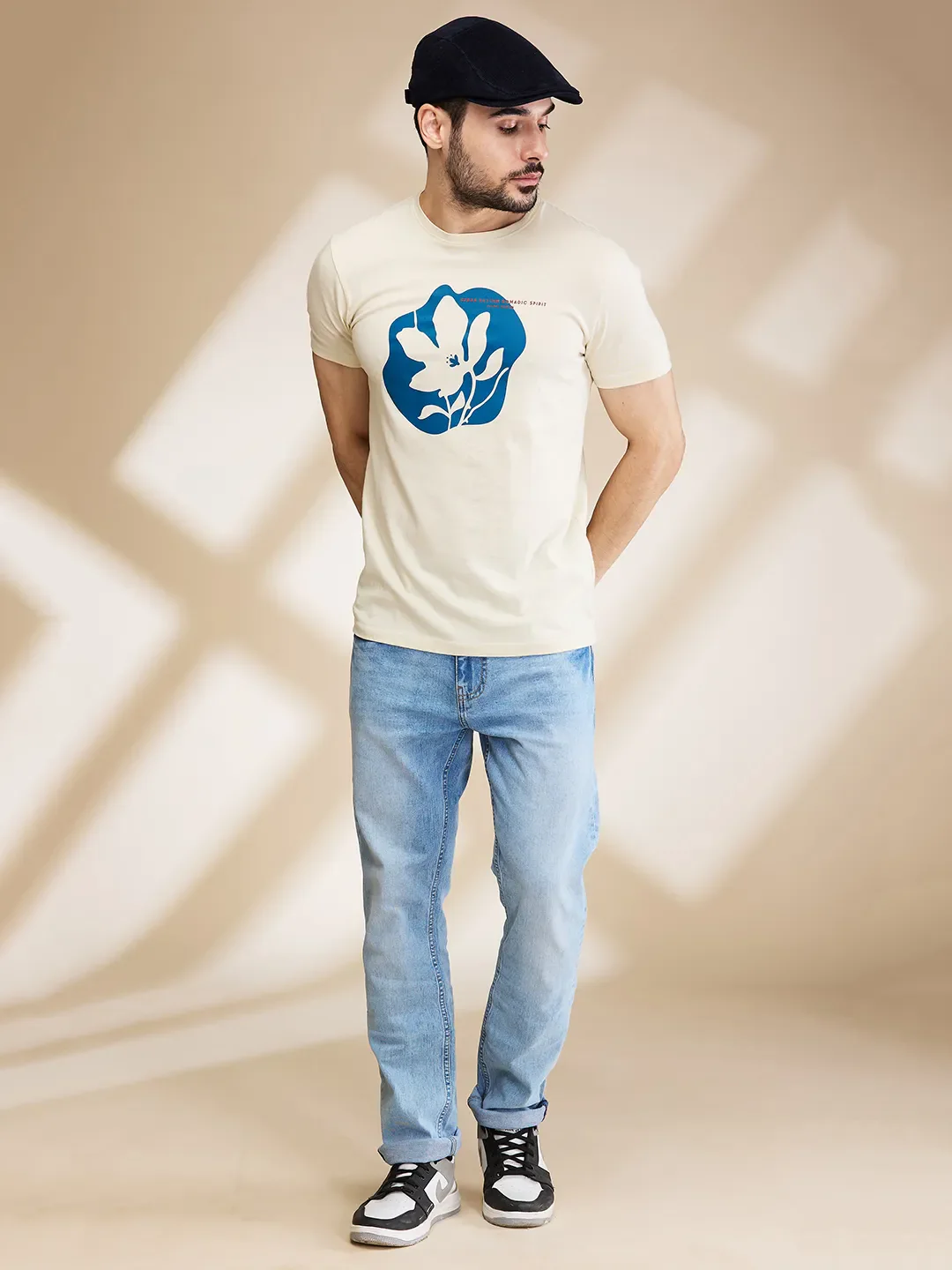 Chalk Regular Fit Round Neck Men's T-Shirt by Being Human Clothing - Image 6