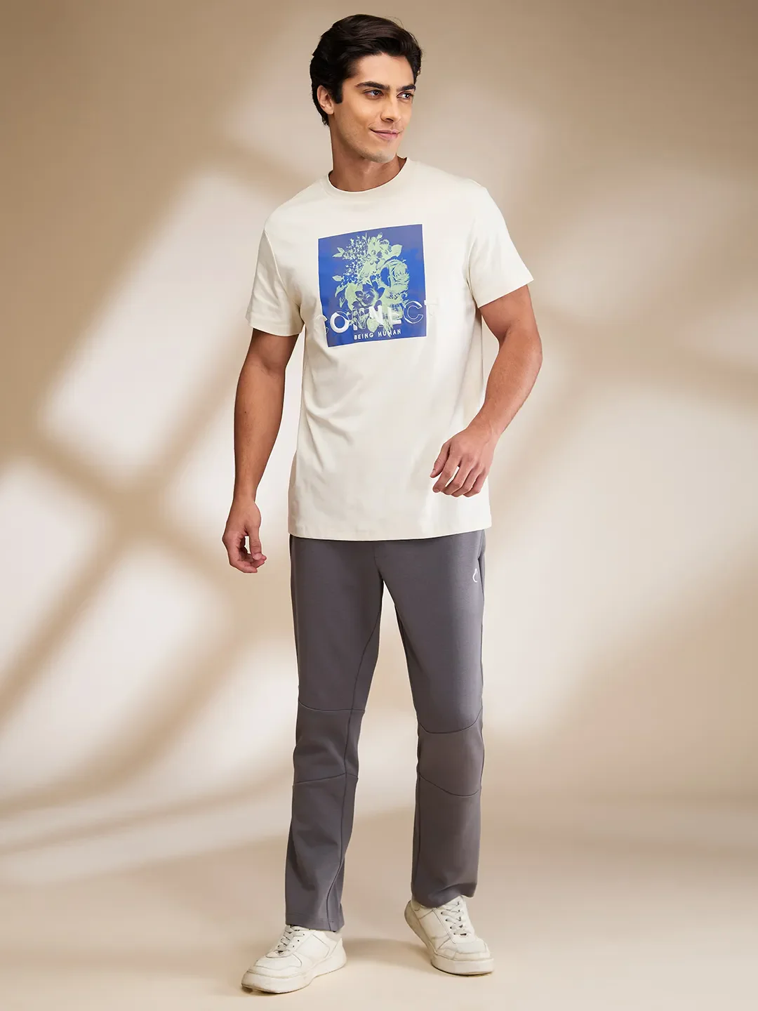 Chalk Regular Fit Round Neck Men's T-Shirt by Being Human Clothing - Image 2