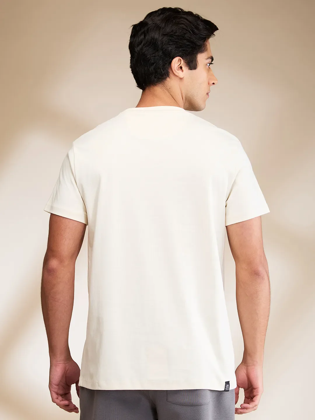 Chalk Regular Fit Round Neck Men's T-Shirt by Being Human Clothing - Image 3