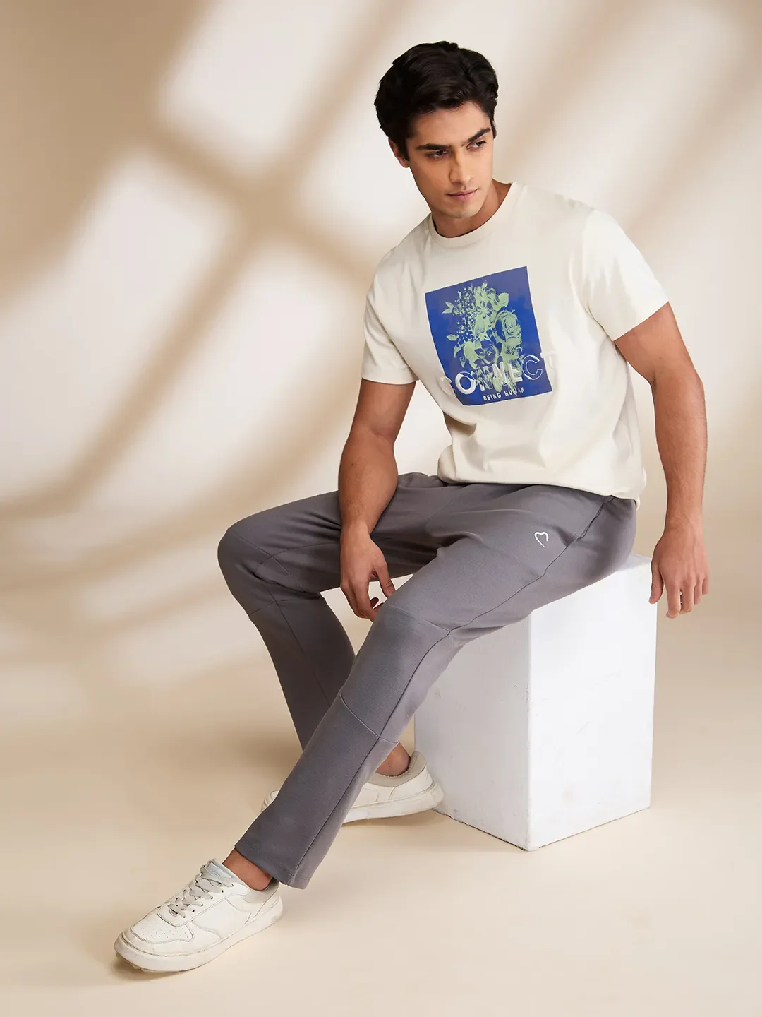 Chalk Regular Fit Round Neck Men's T-Shirt by Being Human Clothing - Image 6
